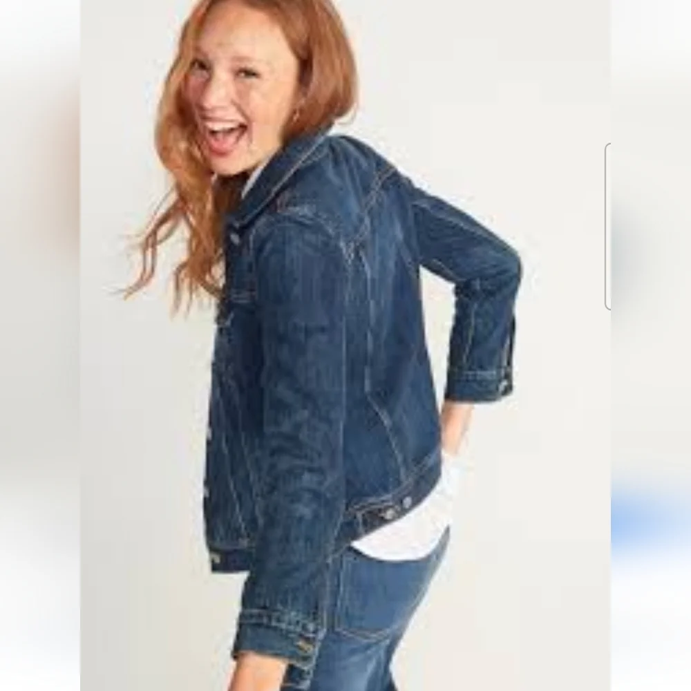 Old Navy Classic Denim Trucker Western Boho Jacket Size Medium